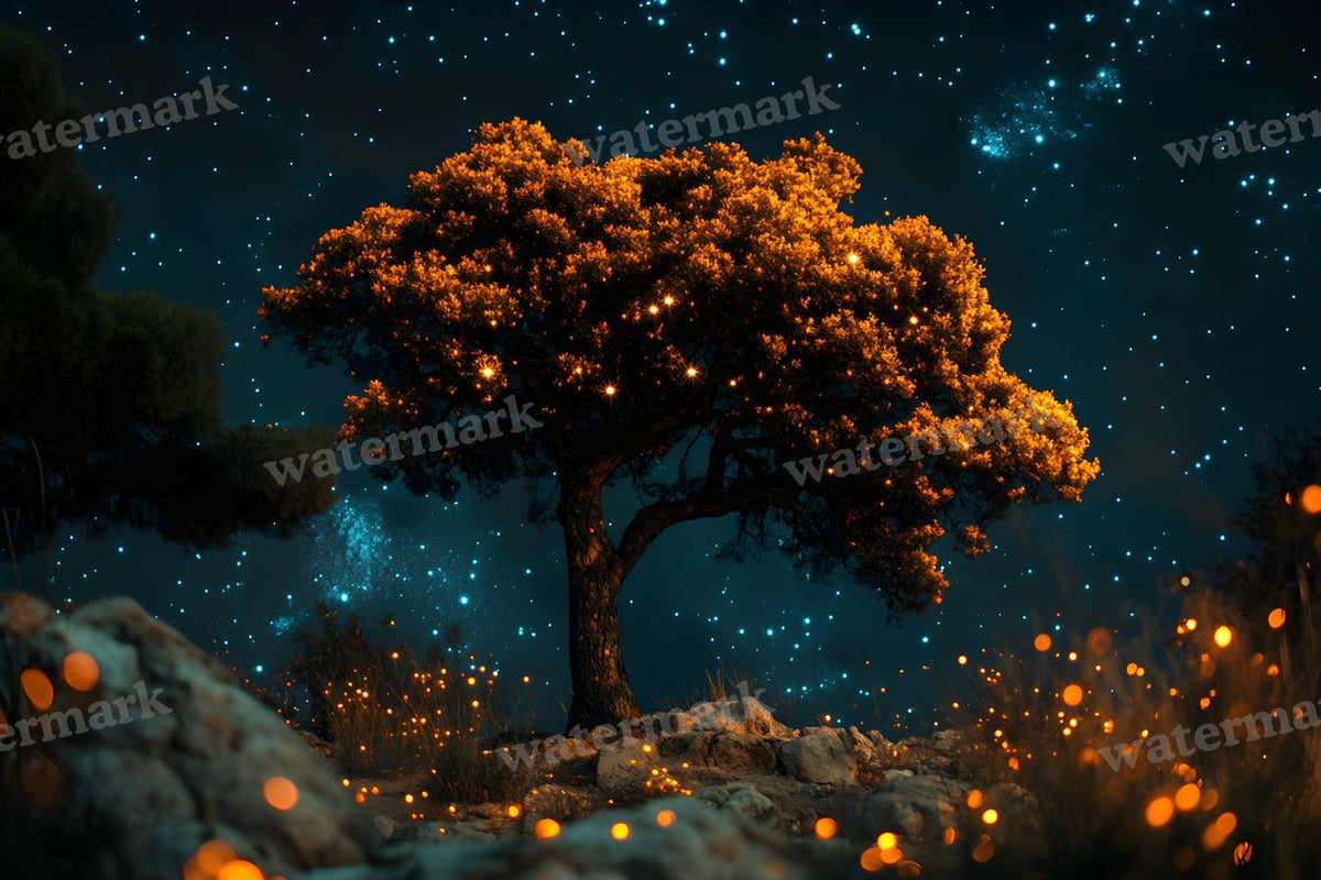 Starry Night digital photo backdrop for photo editing, preview 2