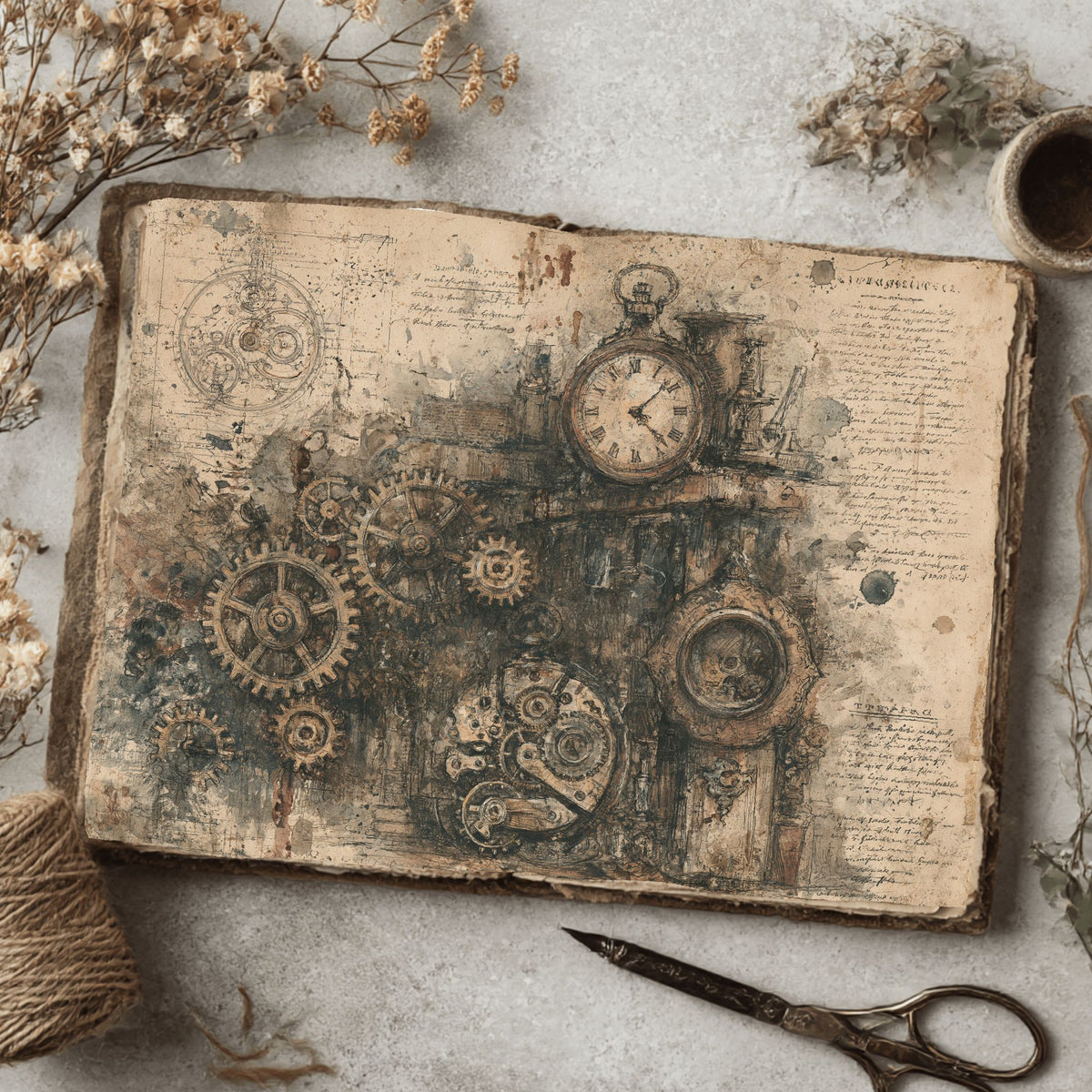 Steampunk Victorian Journal Paper