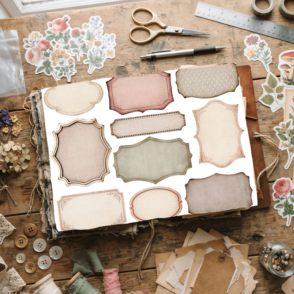 Vintage Blank Word Labels