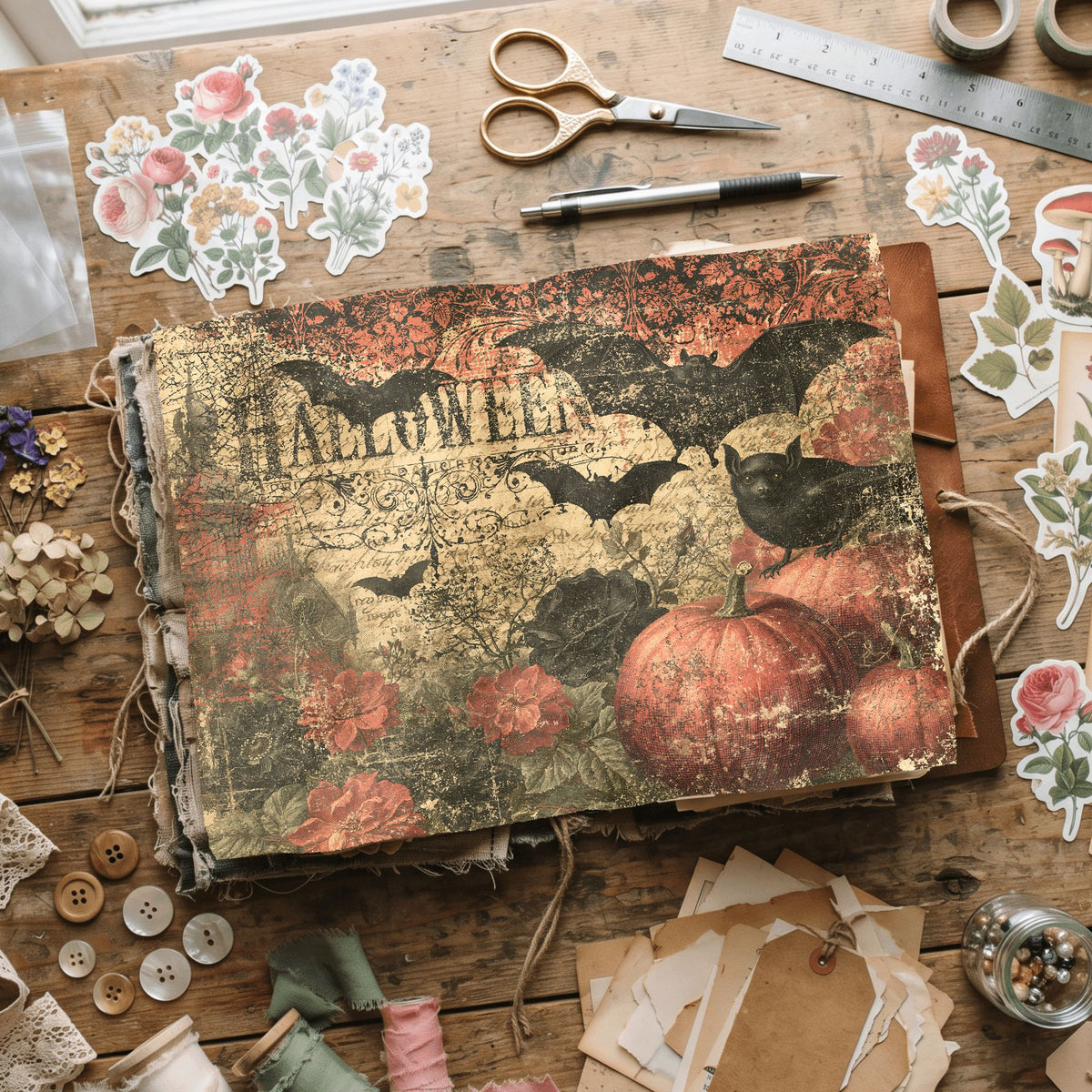 Vintage Halloween Printable Journal Paper