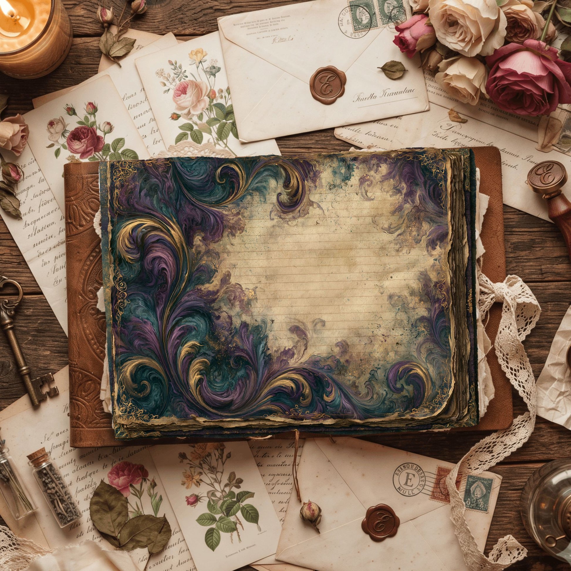 Vintage Parchment Notebook Paper