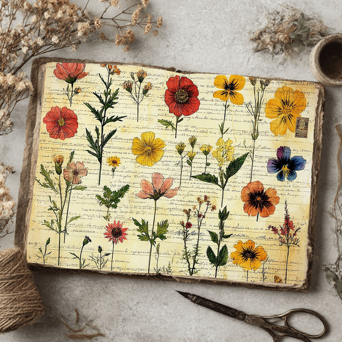 Vintage Wildflower Writing Paper