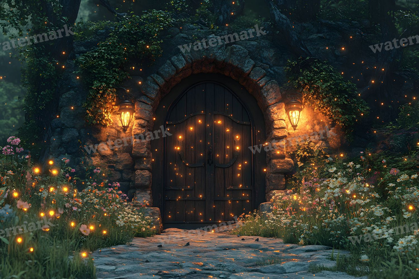 Whimsical Garden Arch Door Backdrop Images