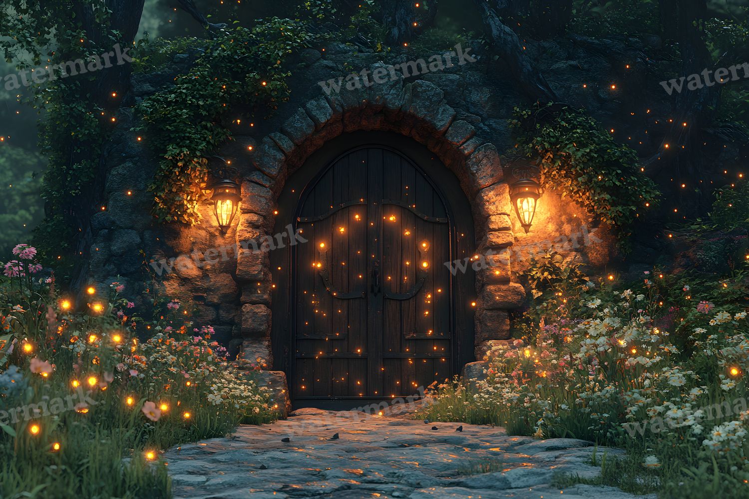 Whimsical Garden Arch Door Backdrop Images