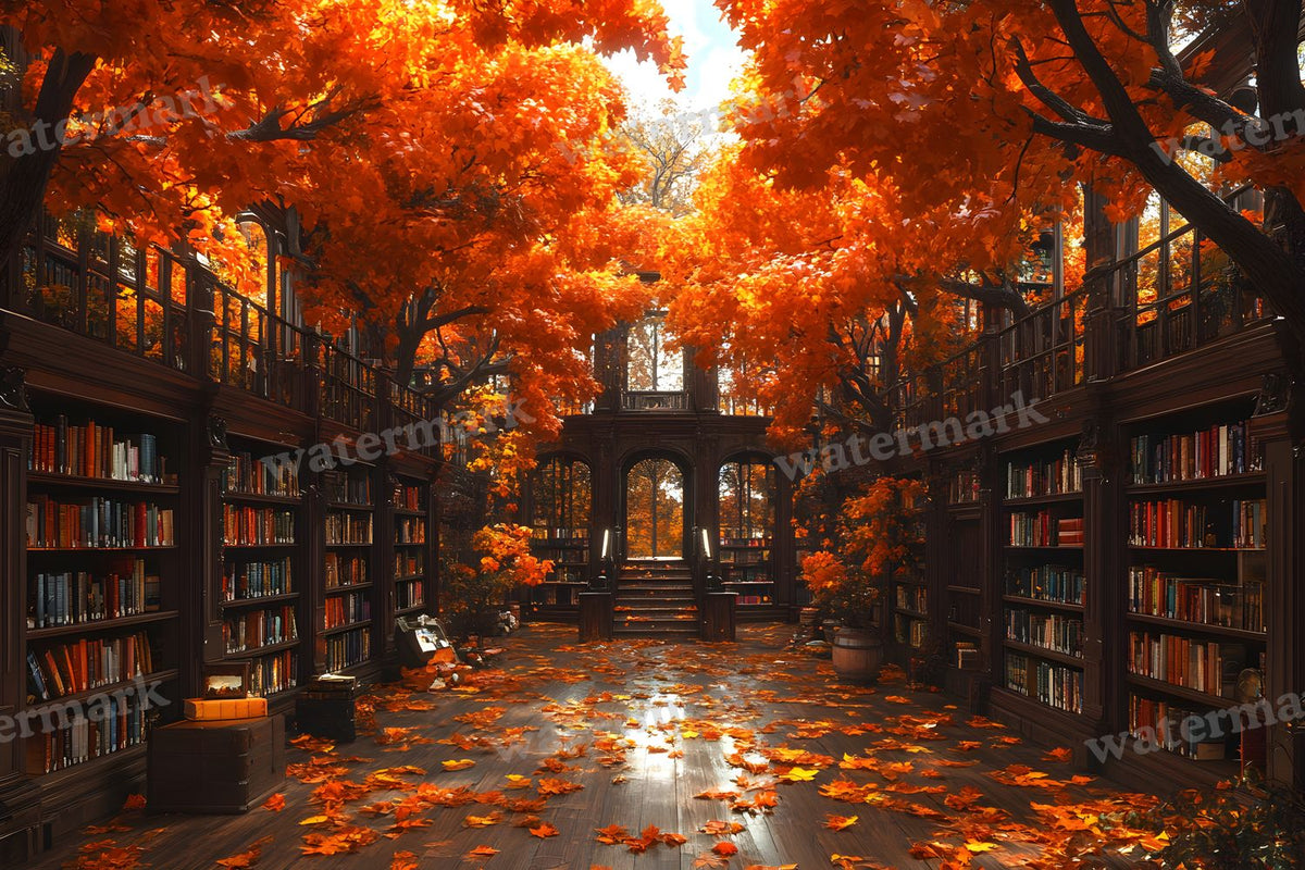 Whisper Library Forest digital photo backdrop for photo editing, preview 2