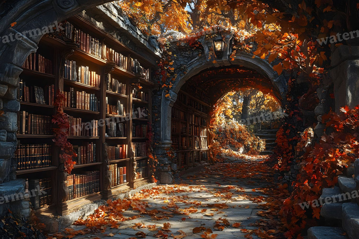Whisper Library Forest digital photo backdrop for photo editing, preview 2