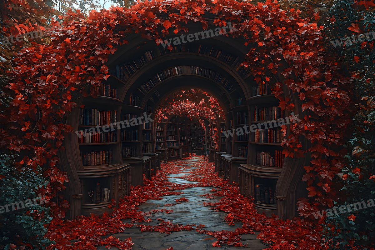 Whisper Library Forest digital photo backdrop for photo editing, preview 2