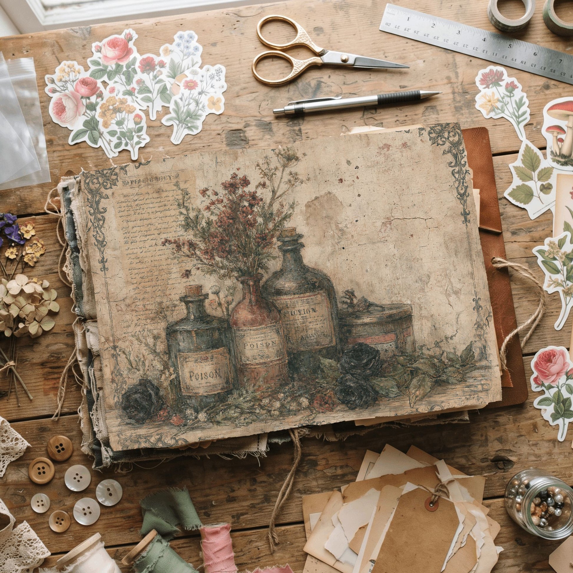Witchy Gothic Apothecary Journal Paper