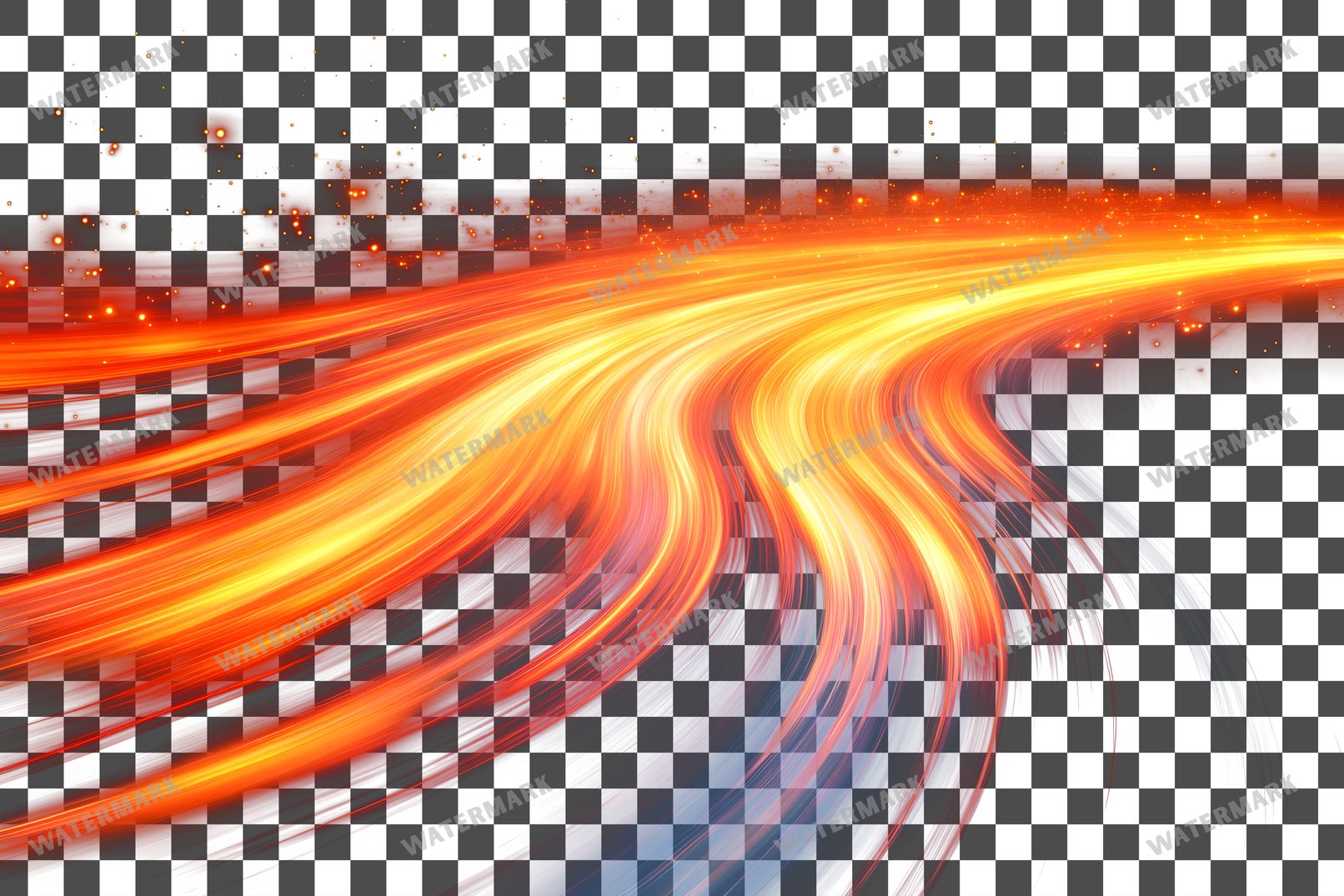 Abstract Orange Light Streaks Dynamic Transparent Overlay Pngs