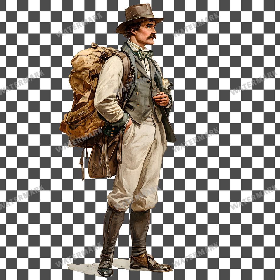 Adventurer Vintage Style Clipart Pngs