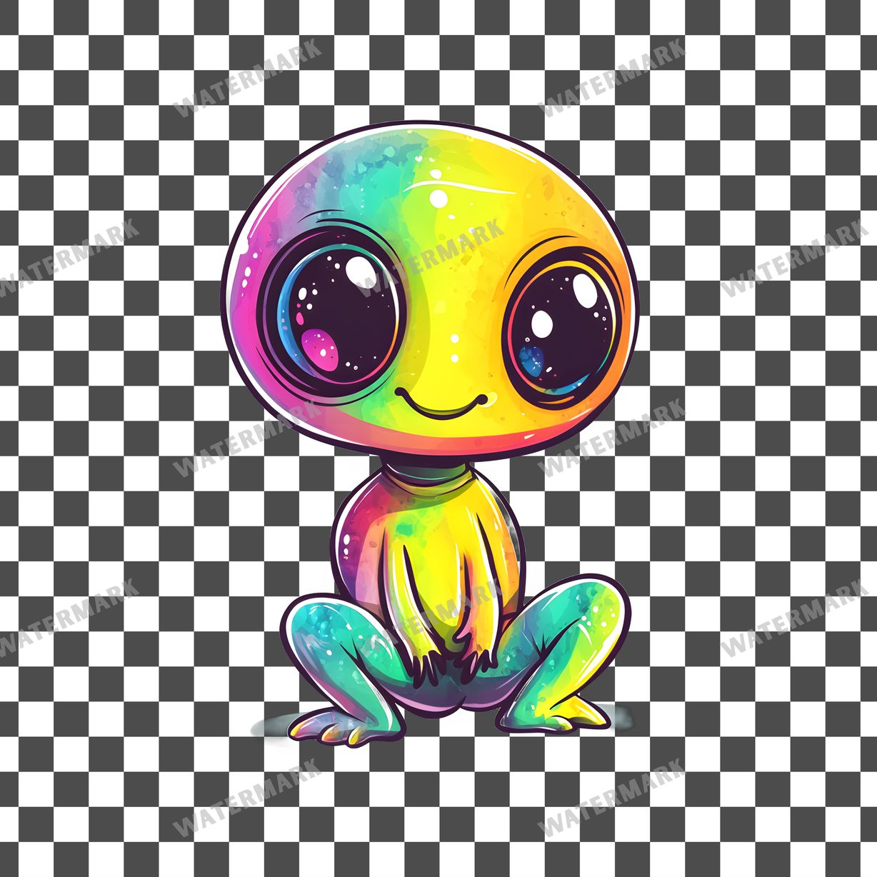 Alien Kawaii Style Clipart Pngs