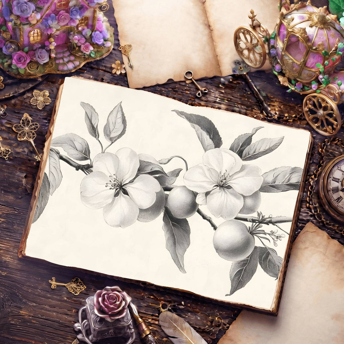 Apple Blossoms Digital Papers