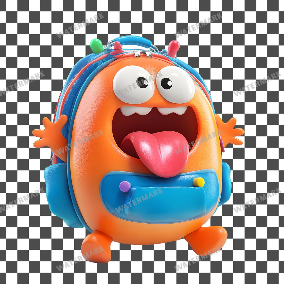 Backpack Spilling Supplies Clipart Pngs