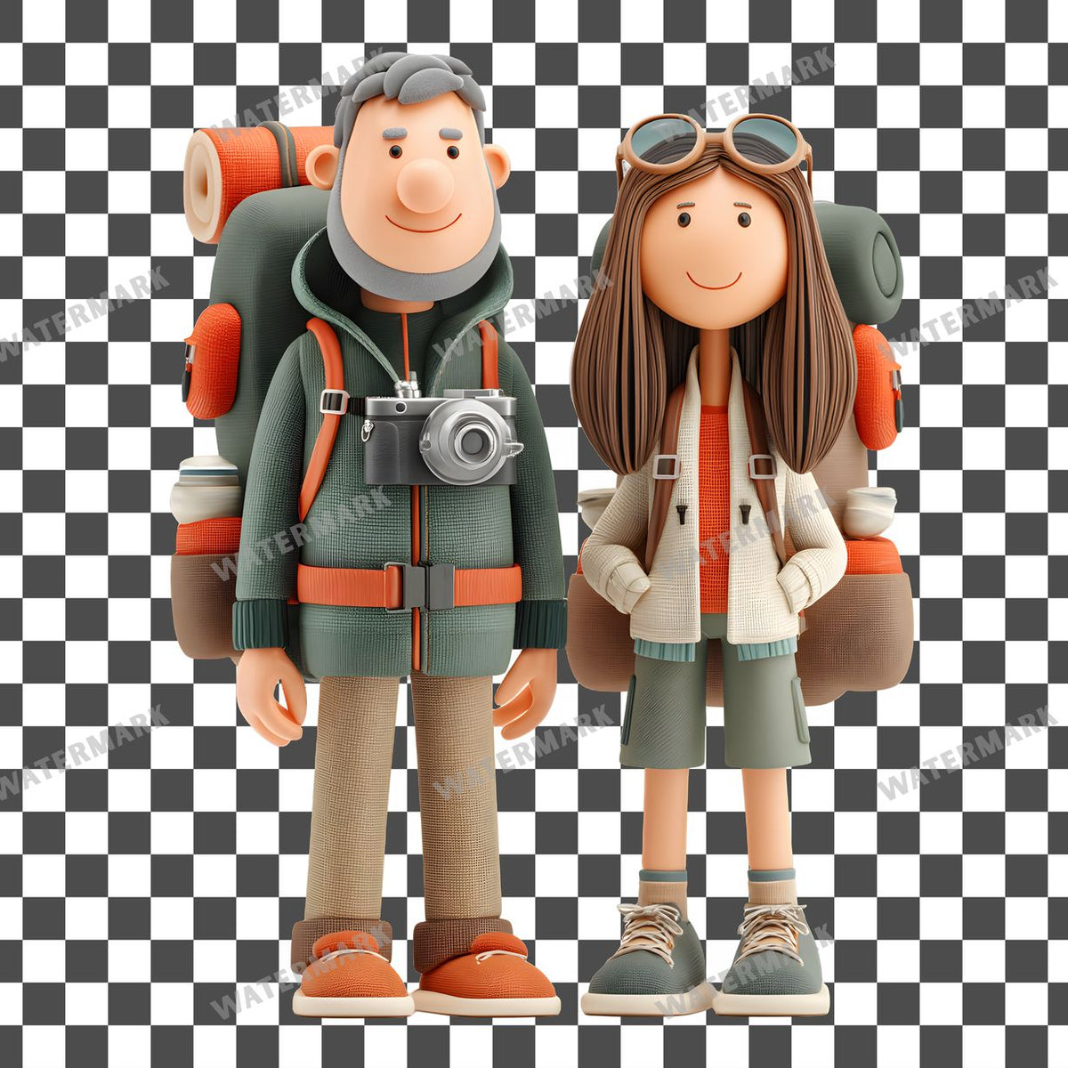 Backpacker Character Clipart Pngs