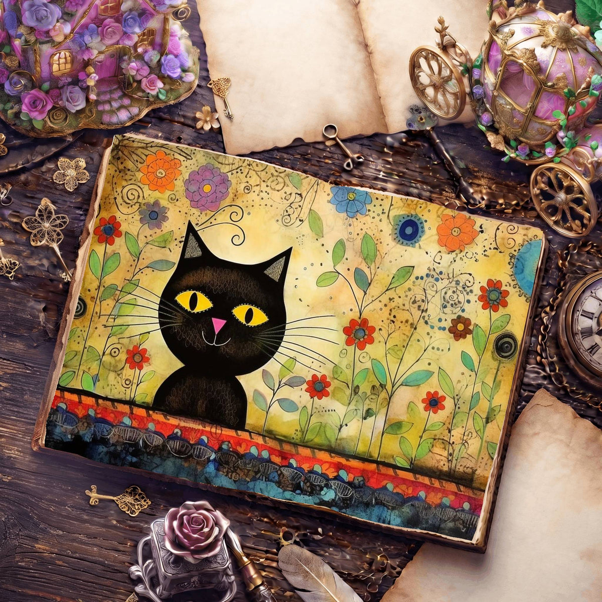 Black Cats Digital Papers
