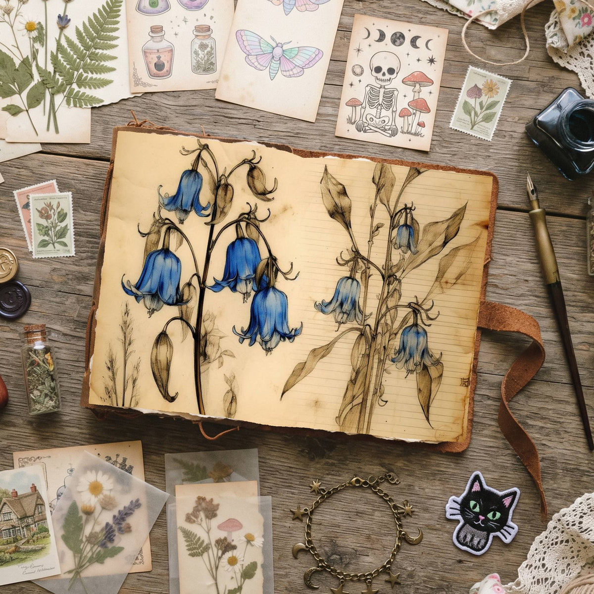 Blue Bell Flowers Digital Papers