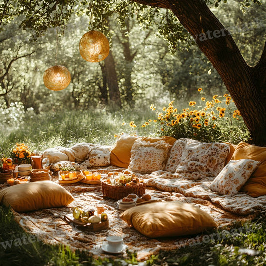 Bohemian Picnic Backdrop Images