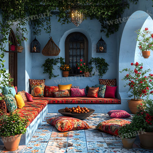 Bohemian Terrace Backdrop Images