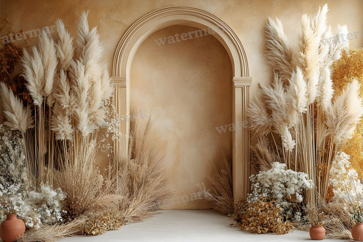 Boho Beige Arch Backdrop Images