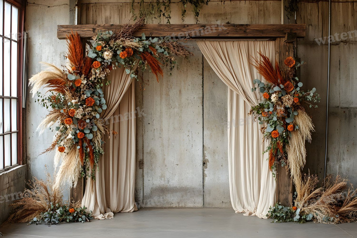Boho Natural Wood Arch Backdrop Images