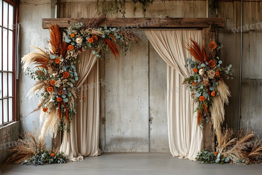 Boho Natural Wood Arch Backdrop Images