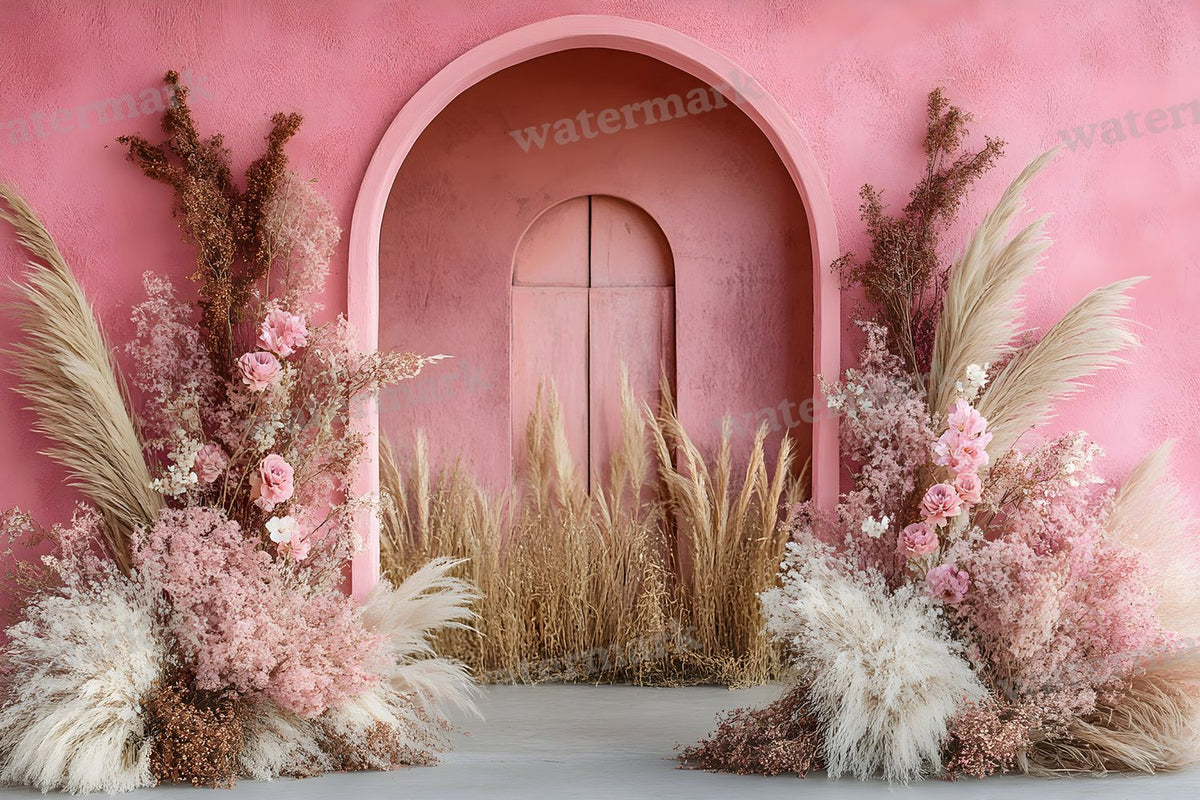 Boho Pink Arch Backdrop Images