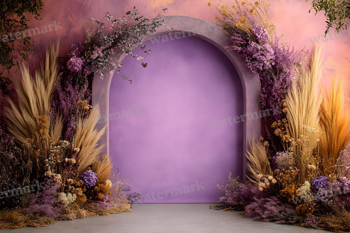 Boho Purple Arch Backdrop Images