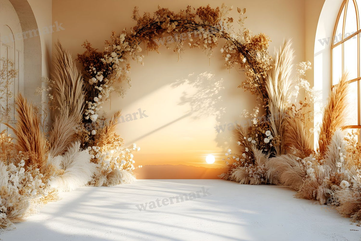 Boho Sunset Arch Backdrop Images