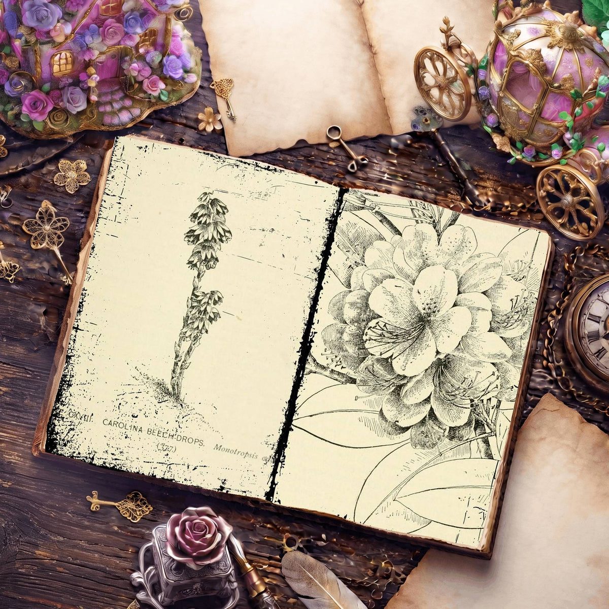 Botanical Sketches Digital Papers