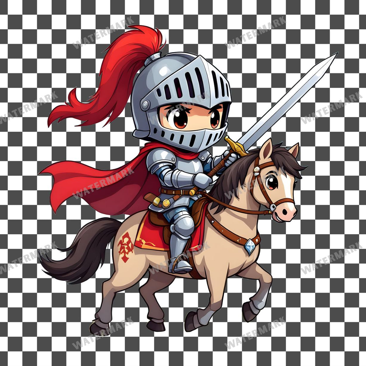 Brave Chibi Knight Clipart Pngs