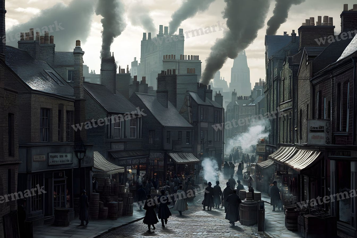 Bustling Dickensstreets Backdrop Images