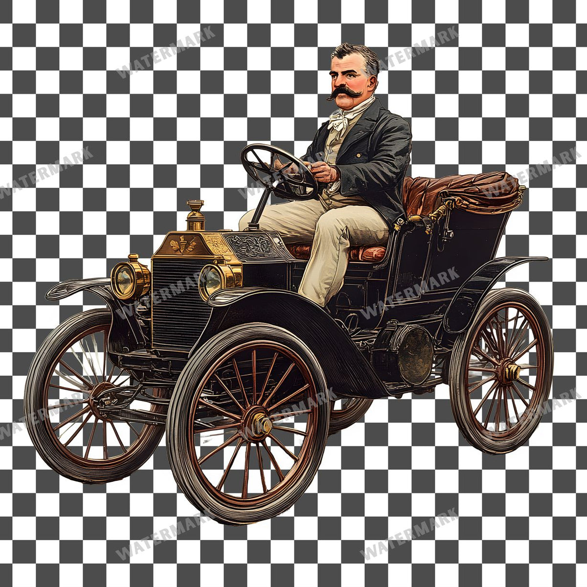 Car Vintage Style Clipart Pngs