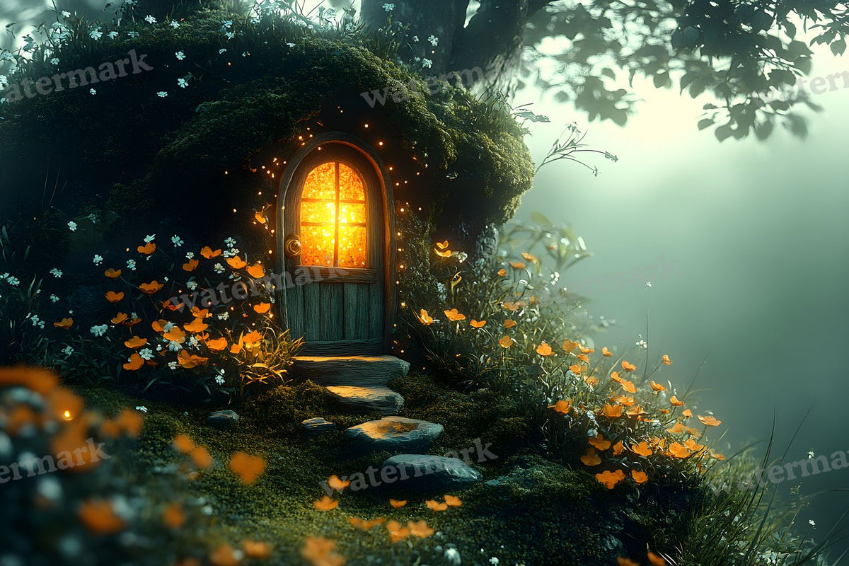 Celestial Fairy Door digital photo backdrop for photo editing, preview 2