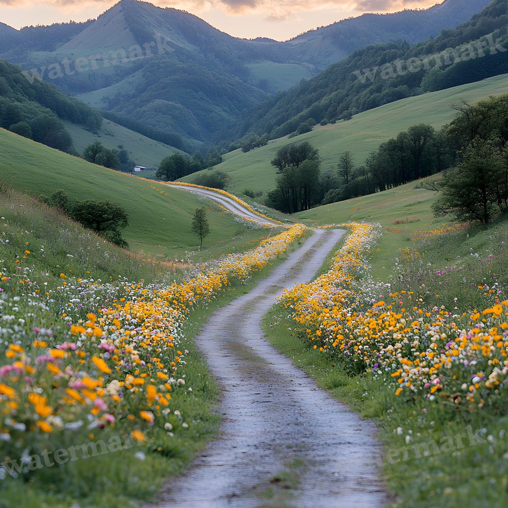 Charming Country Trail Backdrop Images