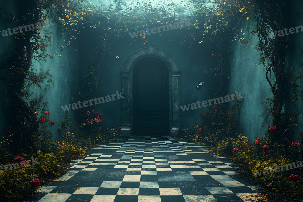 Checkered Garden Path Backdrop Images