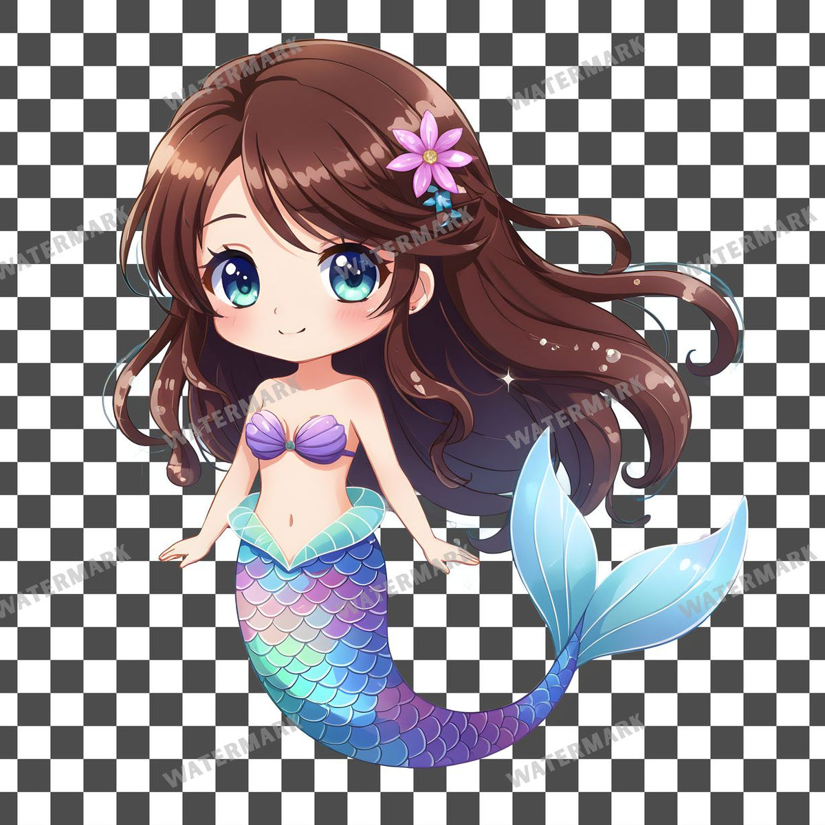 Chibi Anime Mermaid Clipart Pngs