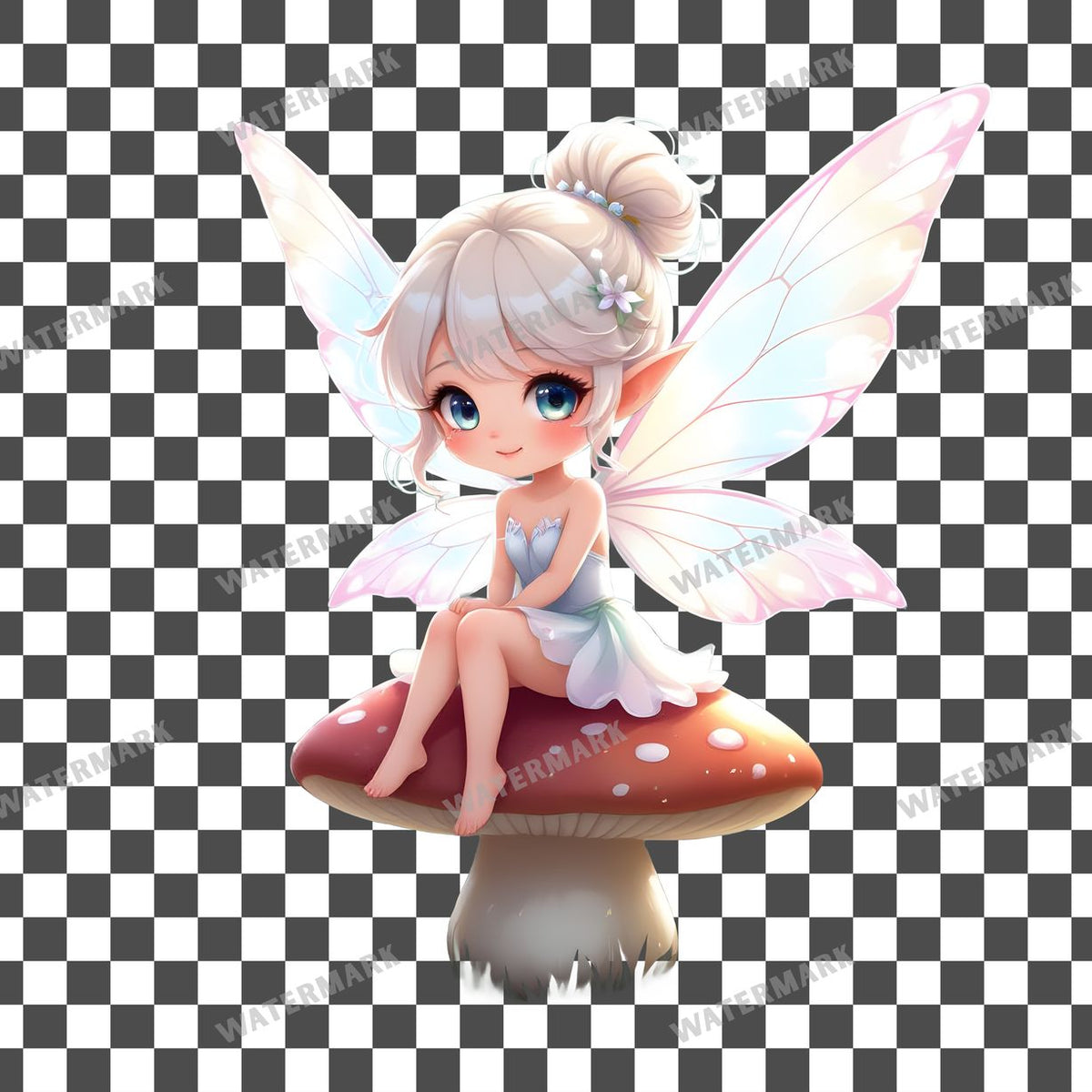 Chibi Fairy clipart PNG on a transparent background, design 3
