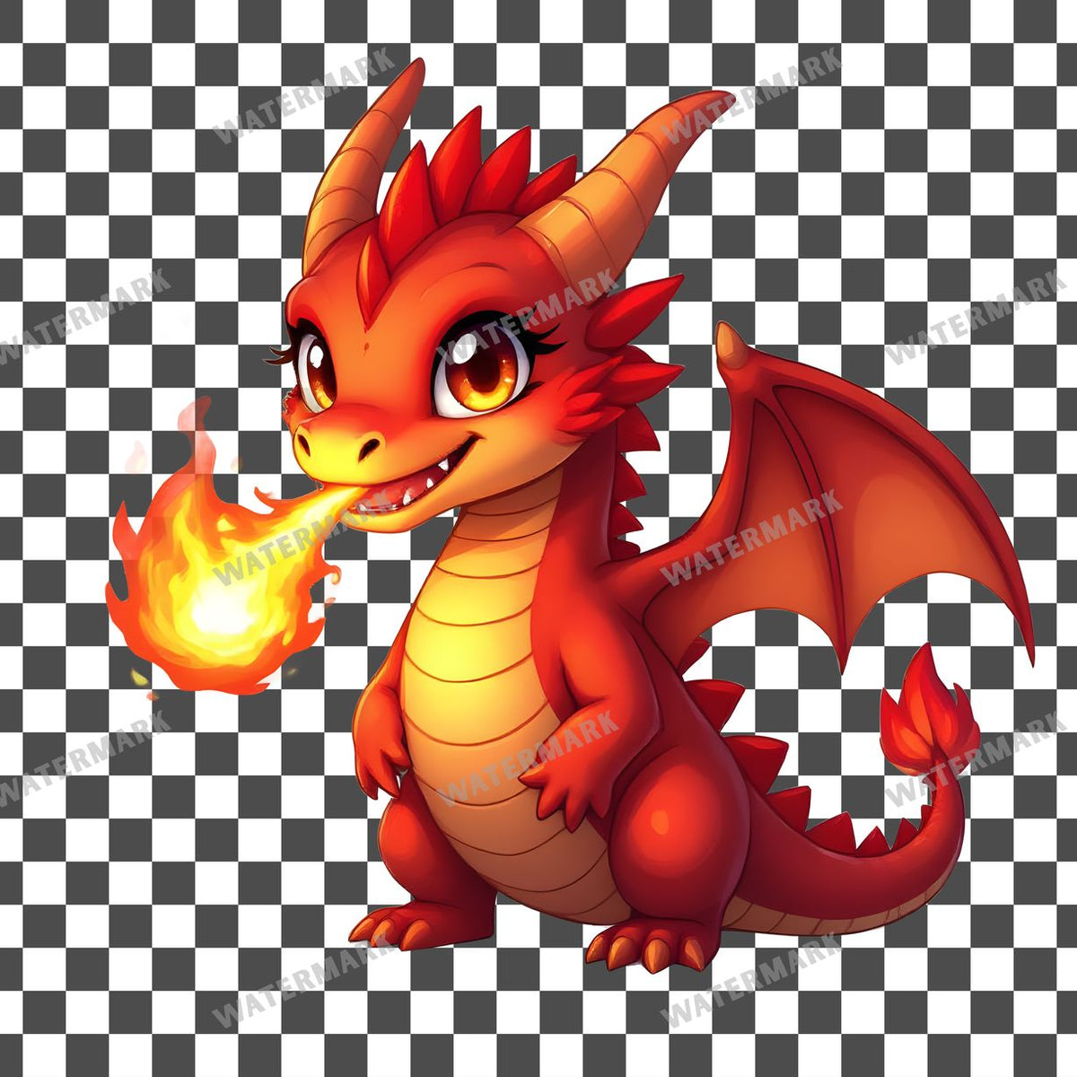 Chibi Fire Dragon Clipart Pngs