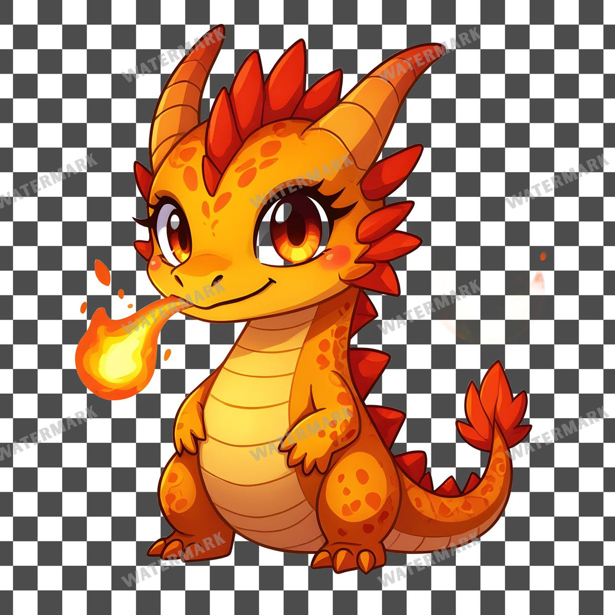 Chibi Magma Dragon Clipart Pngs