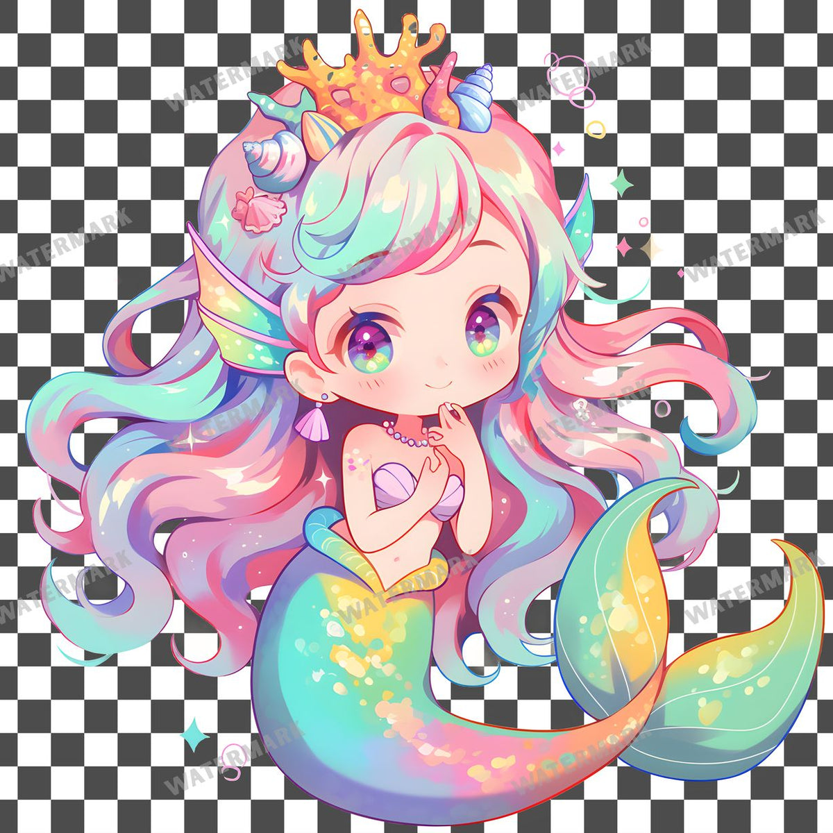 Chibi Mermaid Clipart Pngs
