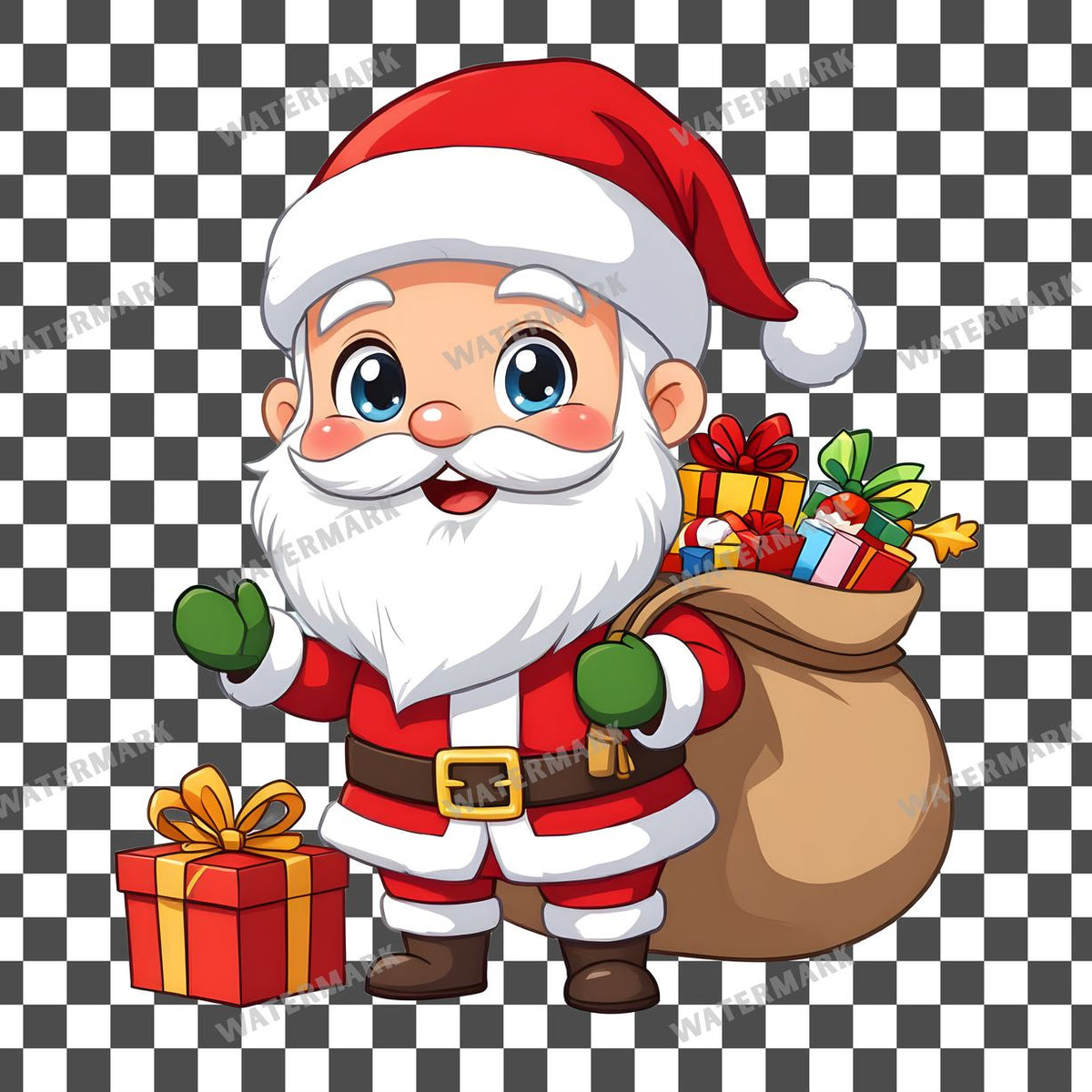 Chibi Santa Claus Clipart Pngs