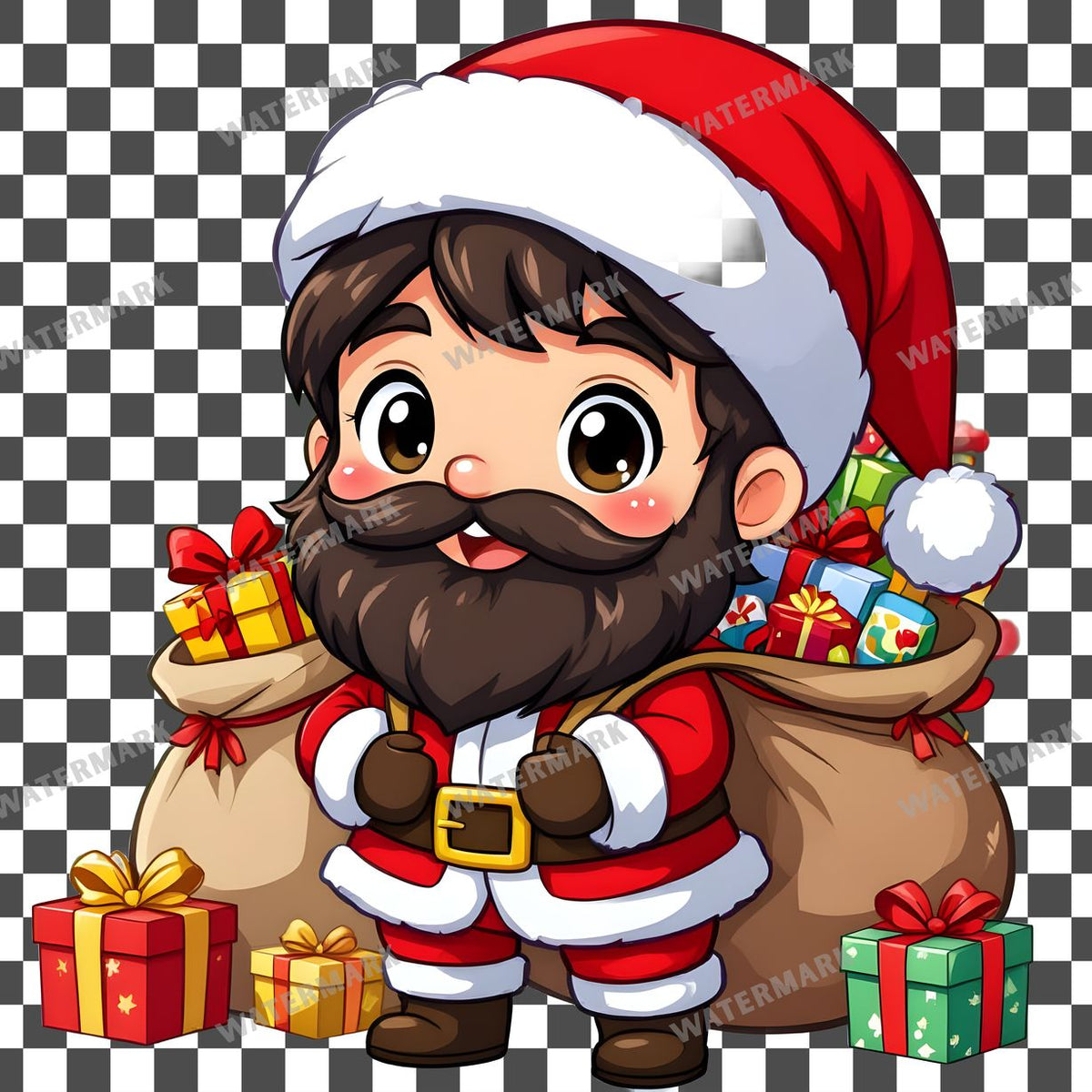 Chibi Santa Claus Clipart Pngs