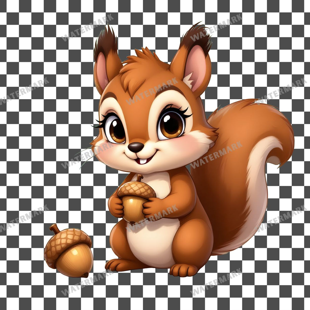 Chibi Squirrelacorns Clipart Pngs