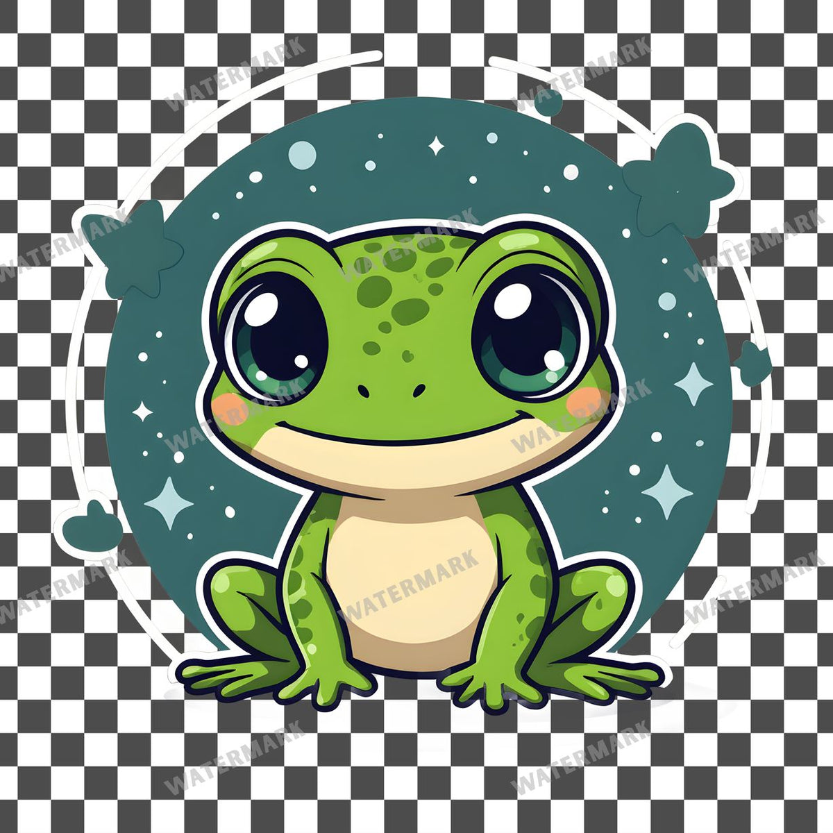 Chibi Style Frog Clipart Pngs