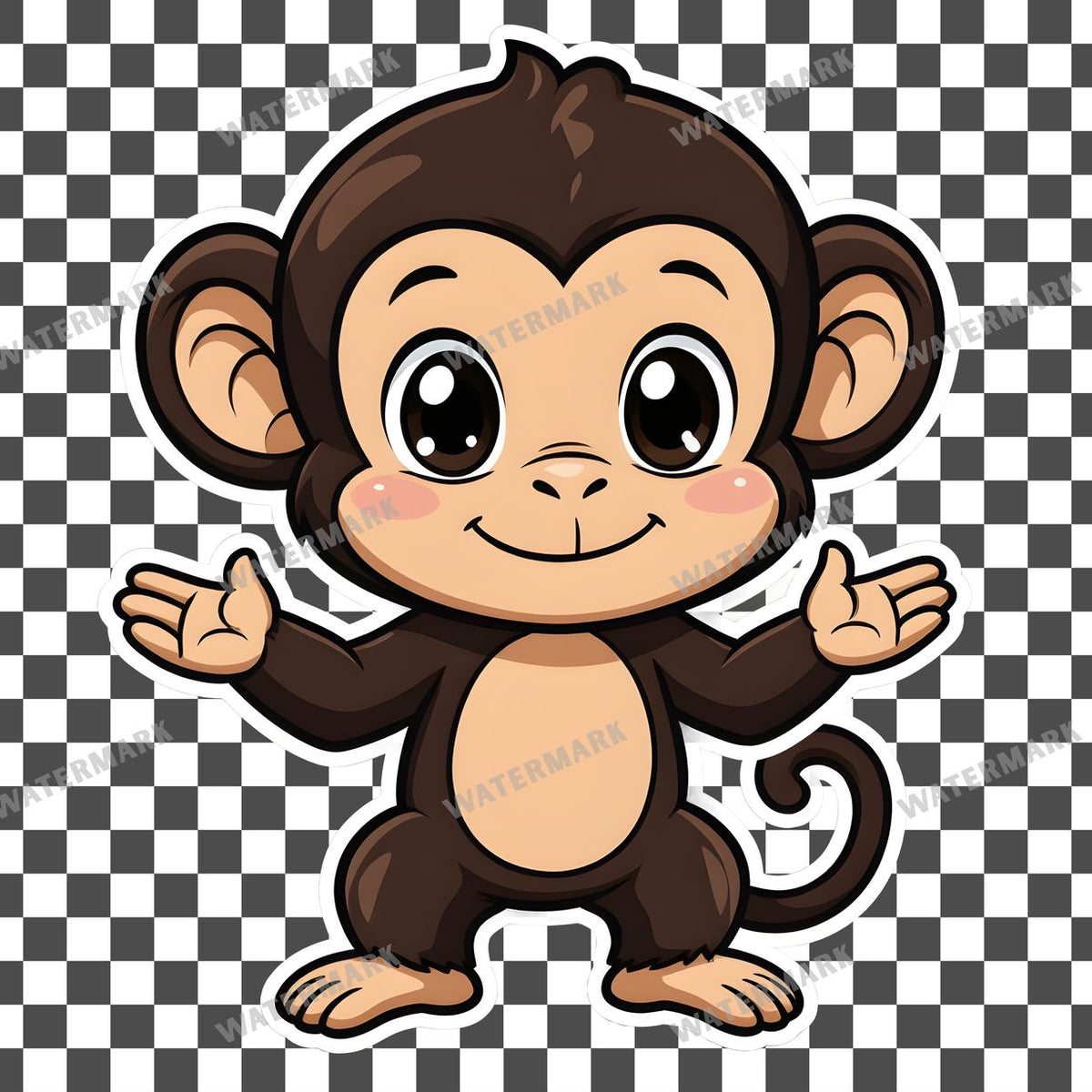 Chibi Style Monkey Clipart Pngs