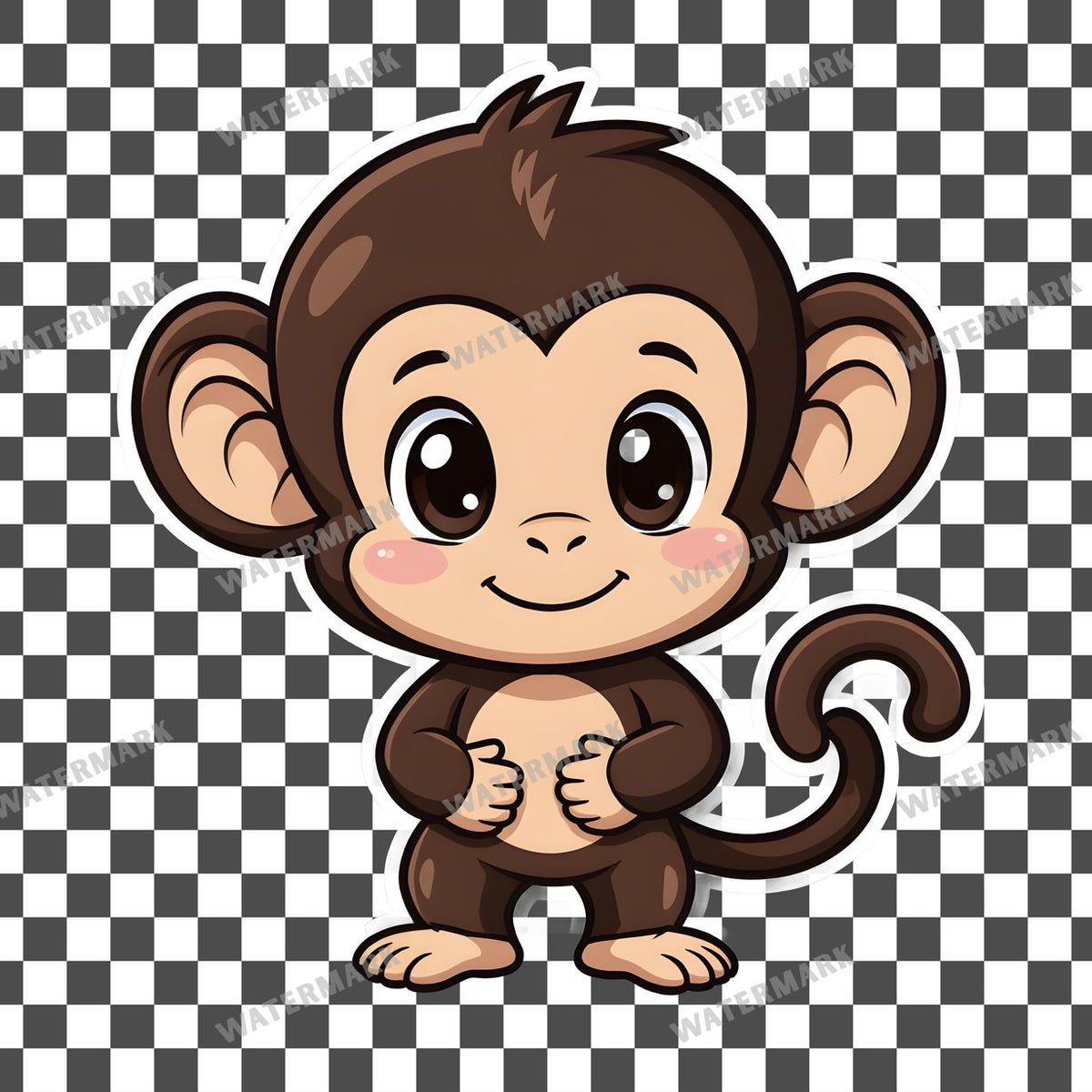 Chibi Style Monkey Clipart Pngs