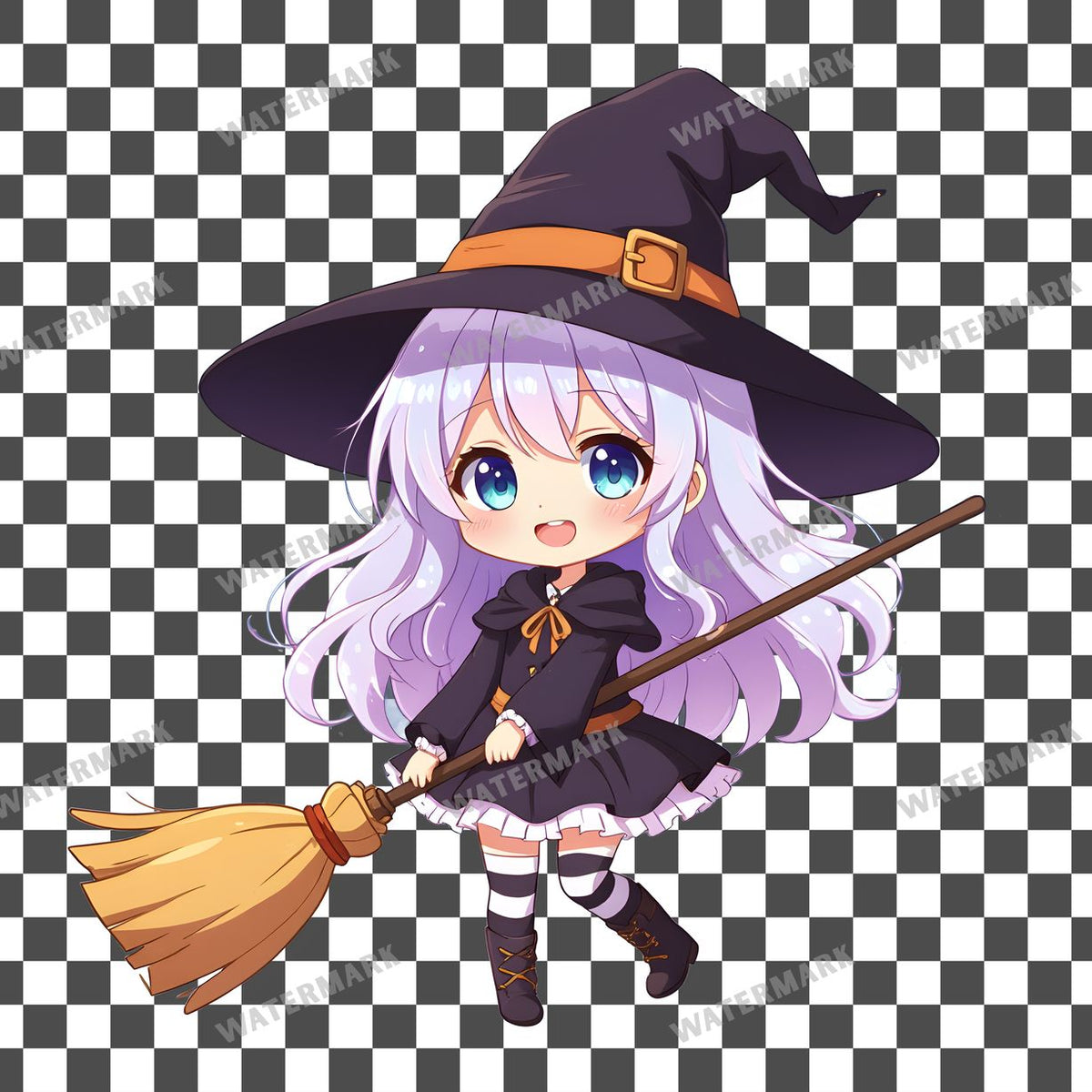 Chibi Witch Girl Clipart Pngs