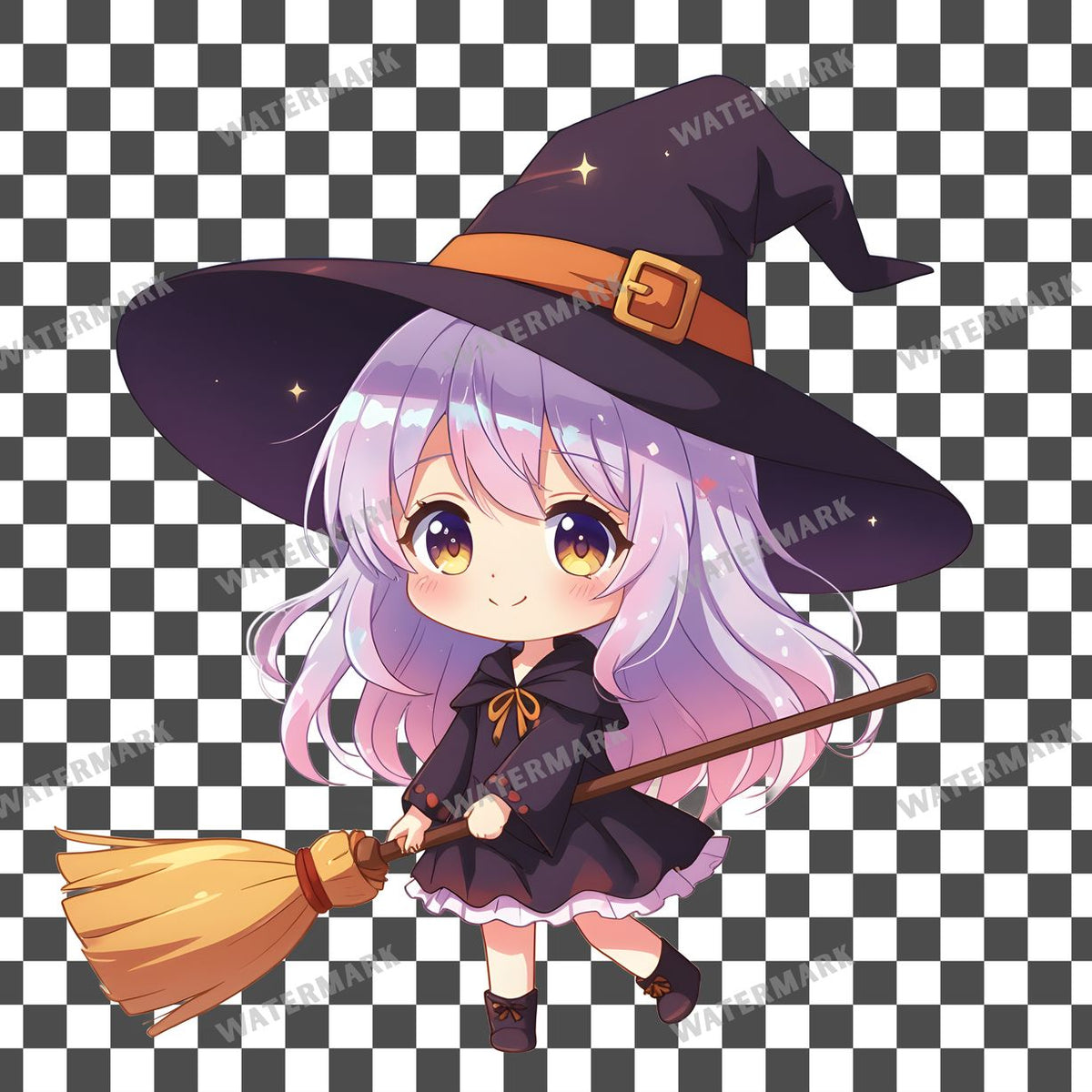 Chibi Witch Girl Clipart Pngs