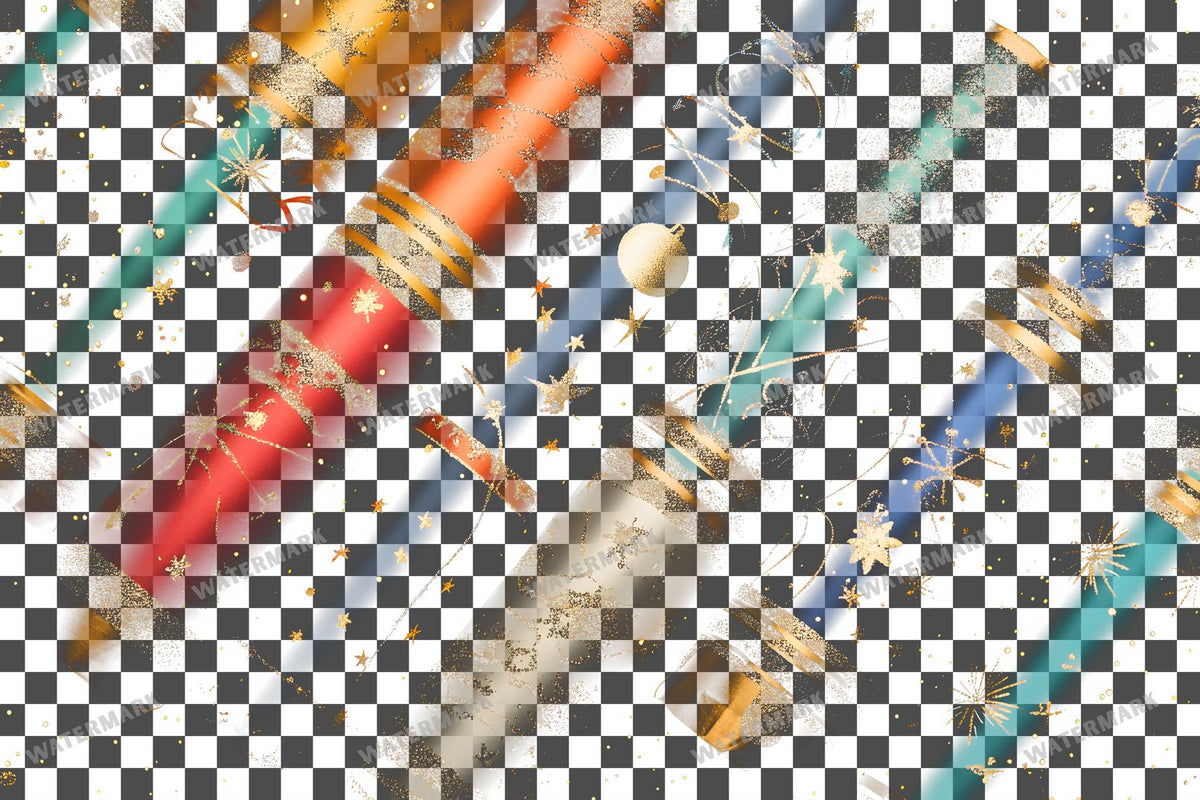 Christmas Crackers Transparent Overlay Pngs
