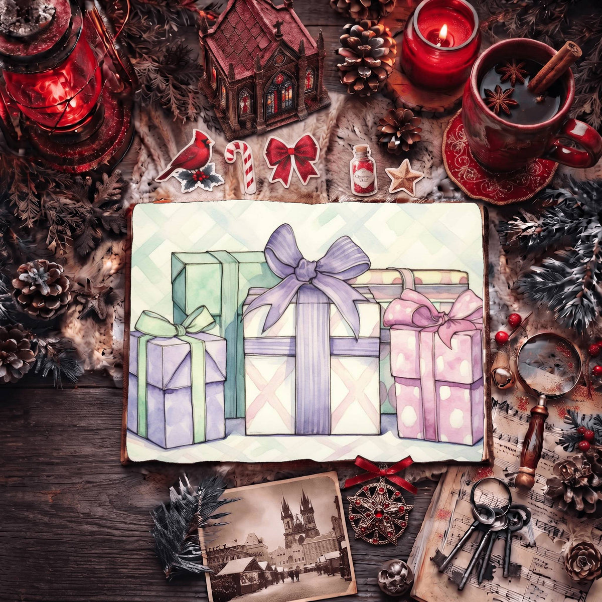Christmas Gifts printable junk journal paper, page preview 3